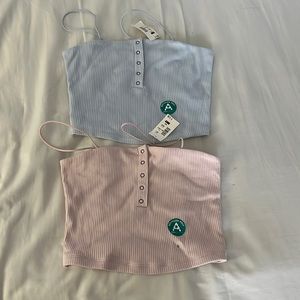pink and blue aero tanks